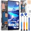 ARSSLY LCD Schermo per Samsung Note 20 4G / 5G LCD Display per Samsung Galaxy Note 20 N980 N981 Touch Screen Digitizer Assembly + Riparazione Kit con Telaio (Incell, Non Supporta Impronte Digitali) (Nero)