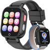 PTHTECHUS Smartwatch Bambini 4G con Videochiamata, GPS, SOS, Chat Vocale, IP68 Impermeabile, Modalità Classe, Contapassi, Sveglia, Camera, Orologio Smartwatch Regalo per Bambino e Bambina 4-12 Anni (Nero-8A)