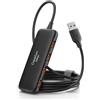 Q QEEFUN Qeefun Hub USB 3.2 con 4 porte USB A, splitter USB 3.2 Gen 2, cavo dati lungo 1,2 m e porta di alimentazione di tipo C, per mini PC, MacBook Air, Dell XPS, Thinkpad, MacBook Pro, HP