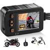 SIXWIN 1080P Moto Dashcam Anteriore e Posteriore - Telecamera Doppia IP67 Impermeabile, 2 HD con G-Sensor, Registrazione in Loop, Grandangolo - Per Moto, Motorsport, UTV, ATV