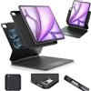 ESR Custodia per iPad Air 13 con tastiera, iPad Air 13 con supporto magnetico da regolare, modalità alta/rialzata per tastiera iPad Air 13, custodia protettiva rimovibile, serie Rebound 360, antracite