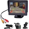 Hodozzy Telecamera Retro Marcia Retrovisore Auto con Visione Notturna Sistema di Retromarcia Impermeabile a 12 LED + Monitor LCD da 4,3 Pollici Telecamera Kit Telecamera Posteriore Auto