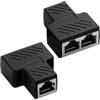 Mowpiny 2 Pezzi Splitter RJ45 Switch Ethernet, Duplicatore rj45 multipresa ethernet accoppiatore 1 Femmina a 2 Femmina LAN