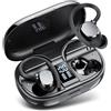 hadbleng Cuffie Bluetooth, 2025 nuovo Auricolari Bluetooth 5.3 Stereo HiFi con 4 ENC Mic,Cuffie Wireless con LED Display 128Ore, Cancellazione Rumore Cuffiette Bluetooth, Touch Control, IP7 Impermeabile