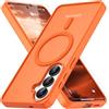 Vansdon Cover Magnetica per Samsung Galaxy S26 Plus con 1 Pezzi Vetro Temperato, Compatibile con Magsafe, Protezione anticaduta di livello militare, Cover Traslucida Opaca Sottile Antiurto-Arancione