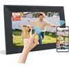 Johnziny Frameo - Cornice digitale WiFi da 10,1 pollici, 1920 x 1200 HD IPS touch screen, cornice elettronica con 16 GB di memoria, condivisione istantanea delle foto da qualsiasi luogo, colore: Nero