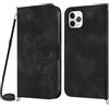 Netany Cover per iPhone 11 Pro Max con Cordino, Flip Portafoglio Custodia in Pelle, [2 Porta Carte][Chiusura Magnetica],Custodia Libro Antiurto Cover con Laccio per iPhone 11 Pro Max (Nero)