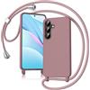 Keteen Custodia per Samsung Galaxy A57 5G, con nastro, in silicone sottile per Galaxy A57 5G, con cordoncino rimovibile, resistente agli urti, per Samsung A57, 5G, colore rosa