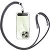 Anfire Collana universale per tutti gli smartphone, cinturino per cellulare da appendere con pad, cordino per cellulare per attività all'aperto, viaggi, supporto per cellulare, regolabile e rimovibile