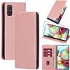 Vauki Cover per Samsung Galaxy A71 4G/5G con 1 Vetro Temperato Custodia in Pelle PU Slot Schede Flip TPU Silicone Case Supporto Stand Magnetica Antiurto Caso per Samsung A71 4G/5G 6.7, Rose-Gold