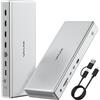 WAVLINK USB-C DisplayLink Premium Docking Station, Compatible with New MacBook Neo, Quad 4K@60Hz per M1/M2/M3 Mac & Windows, 15 in 1 Dock con caricatore da 100 W, LAN 2.5G, USB-A/C 3.2, USB-C PD 30W