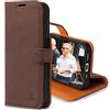 Snakehive Custodia in Vera Pelle per iPhone 15 Pro - Elegante Portafoglio con Supporto per Carte - Design a Libro con Funzione di Supporto - Compatibile con Apple iPhone 15 Pro (2023) - Marrone