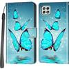 Haninsuze Cover per Samsung Galaxy A22 5G, Custodia Interno TPU Antiurto Portafoglio con Disegni [schede Fessura] [Supporto Stand] Cover Libro in PU Pelle (farfalla)