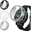 iVoler 3 Pezzi Clear Cover con Pellicola Protettiva per Amazfit Active Max, Copertura Completa Custodia Anti-Graffio Ultra Sottile Morbida TPU Case, Trasparente + Nero + Argento