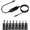 AYHYHLJZJ Cavo di alimentazione adattatore PD/USB a CC 5,5 x 2,1 mm, tensione regolabile 5 V/9 V/12 V/15 V/20 V, con 8 connettori DC, compatibile con caricabatterie universale per PC portatile, router