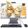 SUKOTOP 27 Pollici All in One PC Ryzen 5 7640HS (fino a 5.0GHz) 6 Core Processore Computer All in One 16GB RAM 512GB SSD con Webcram WiFi6 Bluetooth5.3 Wired Keyboard & Mouse