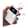 INIU Power Bank, 45W 20000mAh Compatto Portatile Powerbank on Cavi Integrati, USB C Battery Bank with Flashlight per iPhone Samsung, Essenziale per il Viaggio Campeggio Adatto a Uomini e Donne, Bianco