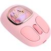 VBESTLIFE Mouse Wireless con Bambola Carina, 2,4 G, Bt5.0, Bt3.0 3 modalità con Retroilluminazione RGB e Silenzioso, Mouse Ergonomico Ricaricabile per PC, Laptop, Tablet, Giochi e Lavoro (Roseo)