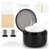 AYBUY Kit per ceretta, Kit di cera per naso per uomini e donne con cera da 50 g, 5 Bastoncini Naso, 5 Protezione Baffi, 10 applicatori, Mini Scaldacera Per Orecchie Per viso, gambe, bikini (Rotondo)