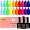 YSUVIN Semipermanente Unghie, 10 Colori Neon Fluorescente Arancione Giallo Neón Rosa Verde Smalto Semipermanente, Soak Off UV/LED Smalto Per Unghie Nail Art Gel Nail Polish Set, 8ml