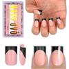 NOVO OVO Breve Sharp Square Black French Tip Nail Tips Press on Baby Pink Unghie corte e affilate, top coat, copertura completa per unghie per fai da te, 15 misure, 240 pezzi
