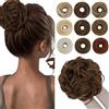 SEGO Chignon Finto per Capelli Elastico Sintetica Ondulato Veri Coda di Cavallo Pezzo Spessi Updo Donne Ragazze 55 G Marrone chiaro