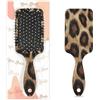 Myfsucce Spazzola per capelli da donna, spazzola districante massaggiante con motivo leopardato, spazzola lisciante antistatica per capelli bagnati/asciutti