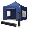 VOUNOT® Gazebo Pieghevole 3x3m Rinforzato, 4 Pareti Laterali e Finestre, Gazebo da Giardino con Borsa da Trasporto con Ruote e Sacchi di Sabbia, Tenda per Esterno, Campeggio ed Eventi, Blu