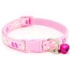 Sytaun Collare per Animali Domestici Regolabile, Collari per Cuccioli con Motivo A Zampe con Campanella per Collana per Cani di Piccola Taglia Rosa