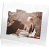 OMODOMO - Cornice di Cristallo per Foto 24x18 cm Realizzata a Mano in Italia. Portafoto da Tavolo Ice, Idea Regalo Unica per Anniversario Matrimonio, Laurea, Nozze d'oro e Occasioni Speciali.