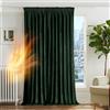 Deconovo Tende per Interni Eleganti in Velluto con Fettuccia 300x220 cm Verde Scuro - Set di 1 Pannelli Moderni per Camera da Letto e Soggiorno, Morbide e Decorative