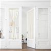 PONY DANCE Tende a Pacchetto per Porta Finestra 2 Pezzi 60x240 CM Tenda Semitrasparenti Effetto Lino a Vetro con Tasca Curtains Soggiorno Shabby Chic, Beige Chiaro