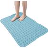 HOME ZEN HOUSEHOLD LINEN TAPPETO DOCCIA VASCA ANTISCIVOLO CON VENTOSE 100% PVC PLASTICA QUALITà COMFORT - ANTIMUFFA - SICUREZZA PER BAMBINI E ANZIANI 76x37 cm Azzurro