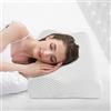 Findigit Cuscino per il Collo, Cuscino Cervicale Memory Foam, Cuscino a Doppia Onda, Guanciale Letto in Memory Foam Ergonomico, Federa Morbida Rimovibile e Lavabile (70 x 40 x 11/9CM)