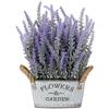 Briful Lavanda artificiale floccata pianta di lavanda artificiale in vaso, fiori di lavanda finti in vaso galvanizzato, piante finte per interni ed esterni, decorazione per la casa e il bagno