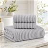 B O S A L O N I Set BOSALONI HOME asciugamani bagno in Velluto di Corallo, 3 pezzi - Effetto a coste, composto da 1 asciugamano viso 70x140 cm + 2 asciugamani bidet 34x74 cm - Morbidi e avvolgenti - (Grigio Tortora)