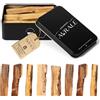 ESSENZA AURALE Palo Santo Naturale in Stick - Incenso in Legno dal Perù per Purificazione e Meditazione - 8 Bastoncini in Scatola Metallica