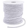 LEREATI Corda intrecciata bianca, 3 mmx25 m, corda in poliestere a 3 strati, morbida corda in raso, corda decorativa in macramè, per fai da te, fai da te, per regali, decorazioni per la casa