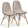 KELUINA Sedie da pranzo Coperture 2/4/6 Pezzi,Stile Shell Sedia da pranzo Mid Century Sedia moderna Sipcover,Rivestimenti imbottiti per sedie laterali di accento da pranzo (Sabbia,2 PCS)