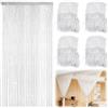 Umllpet Tenda a Fili con Brillantini e Paillettes, 4 Pezzi 100x200 cm, Tenda Velata con Nappe per Decorazione Porte Sfondi Feste