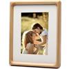 FFPMYF Cornice portafoto in legno massello, 21,5 x 16,5 cm, in rovere naturale, per tavolo e montaggio a parete, con supporto e materiale di montaggio (rovere 8)