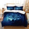 Hoimlm Wolf - Set di biancheria da letto, 220 x 240 cm, in microfibra, con copripiumino e federa, per ragazzi e ragazzi, morbido e resistente, traspirante (lupo notturno, 200 x 200 cm)