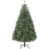 HOMCOM Albero di Natale Artificiale da 180 cm, Albero di Natale Finto con Rami Folti a Cerniera, Base in Metallo Pieghevole, Struttura a Sezioni Facile da Montare, Verde