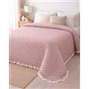 Lovely Shabby Trapuntino Matrimoniale Primaverile Mezza Stagione con Volant sui Bordi Stile SHABBY CHIC Rochelle CIPRIA PERLA AVORIO (CIPRIA)