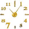 Generico Numeri moderni Orologio da Parete Adesivo Moderno Senza Cornice Fai Da Te Design 3D Grandi Dimensioni per Soggiorno, Camera, Ufficio, Facile Installazione (oro,120CM)