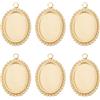 Beebeecraft 1 Scatola 6 Pezzi Cabochon con Impostazioni Ciondoli in Acciaio Inossidabile Placcato Oro 14K Piatto Rotondo con Lunetta Vuota Vassoi Pendenti con Impostazioni di Base Ciondoli