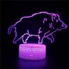 Jaeknxcg Lampada con illusione 3D a forma di cinghiale, luce notturna a LED in acrilico con 7 colori cangianti, cavi USB, decorazione per scrivania e camera da letto