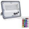 MAKA change your life quality MAKA Faro LED RGB da Esterno con Telecomando 220V 15 Colori Regolazione Luminosità e 4 Modalità di Luce [Flash, Strobo, Dissolvenza, Sfumatura] Impermeabile IP65 IK10 Alluminio Pressofuso, Grigio (20)