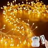 YUANYUYING Lucinene con telecomando - Catena luminosa a forma di petardi, 3 m, 100 LED, impermeabili, a grappolo, ghirlanda di petardi a batteria per camera da letto, giardino (Bianco caldo)