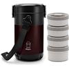 KATLKIU Thermos per Alimenti Caldi 2,6L, con 4 Compartimenti Separati, Contenitore Termico per Alimenti Caldi, Porta Pranzo Termico per Lavoro, Studenti e Lavoratori, Con Posate e Borsa Termica(Rosso)